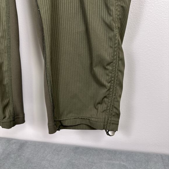 Lululemon Dance Studio Pants Dark Olive Pinstripe Size 4 Drawstring Ankle 25" - Picture 2 of 11